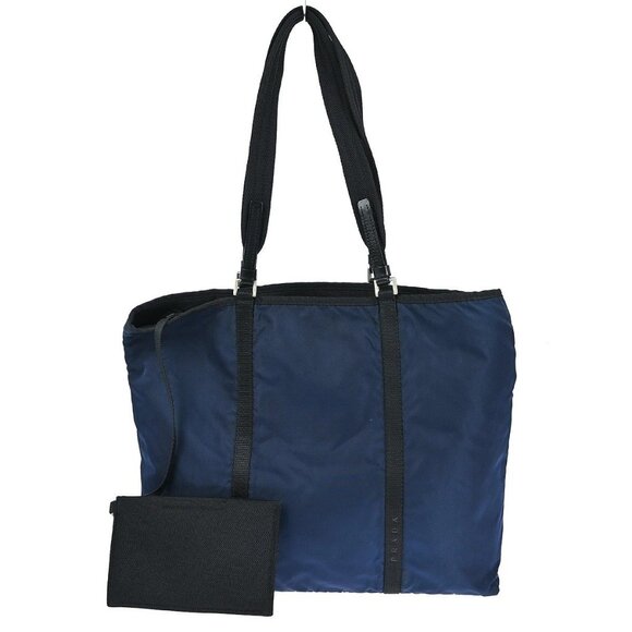 Prada Blue Nylon Tote Handbag